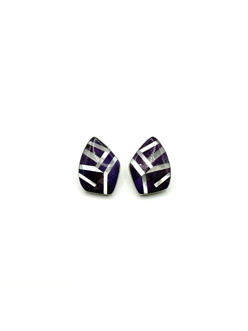 DTR Jay King Purple 925 Sterling Silver Inlay Earrings